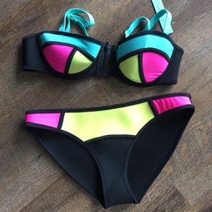 New Body Blast Neoprene Bikini Pink Yellow Black